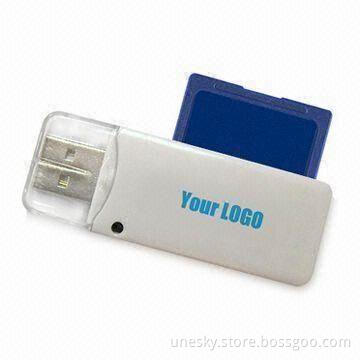 Multifunctional USB Flash Drive with Card Reader Features and 512MB to 4GB Storage Capacity